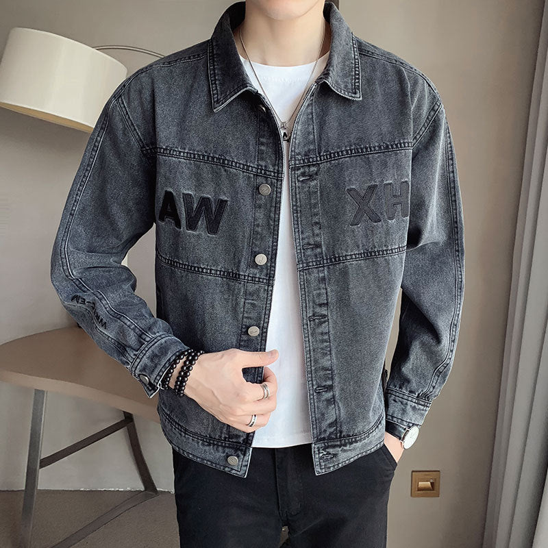 Embroidered Slim-Fit Denim Jacket