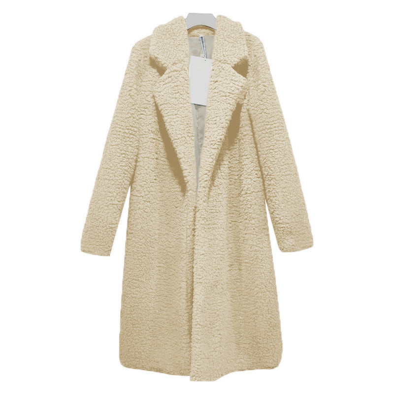 Plush Lapel Longline Coat