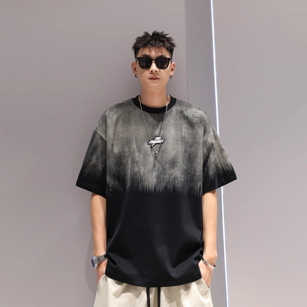 Oversized Gradient Drop-Shoulder Tee