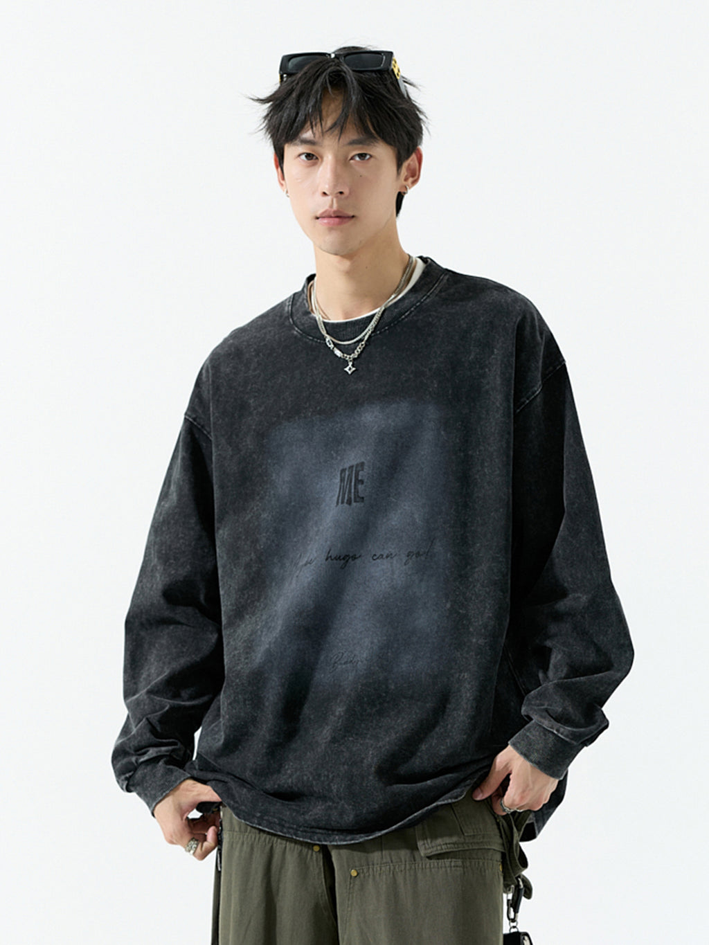 Oversized Washed Crewneck Tee