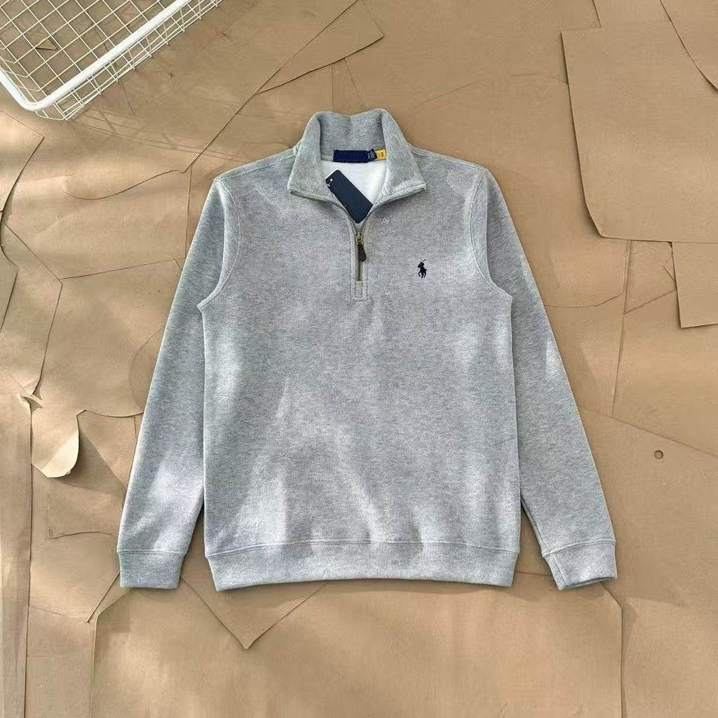 Unisex Quarter-Zip Embroidered Knit Pullover