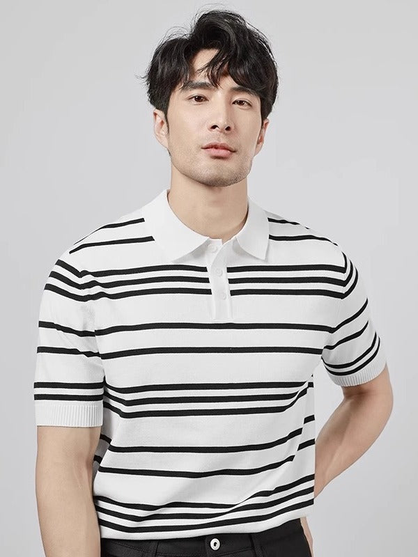 Men’s Striped Knit Polo