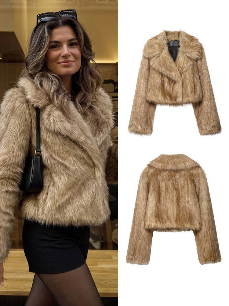 Women's Faux Fur Collar Jacket