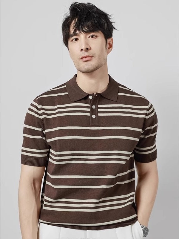 Men’s Striped Knit Polo