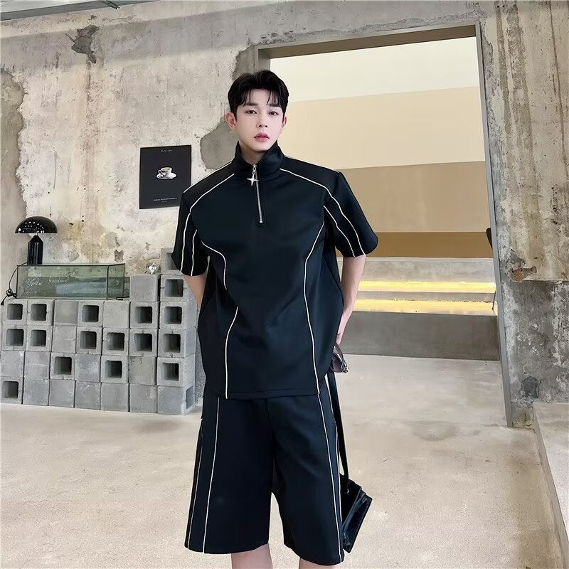 Relaxed Fit Half-Zip Two-Piece Set