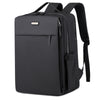 Black [Dual Compartment Full Airbag + Trolley Strap + Side Pockets]