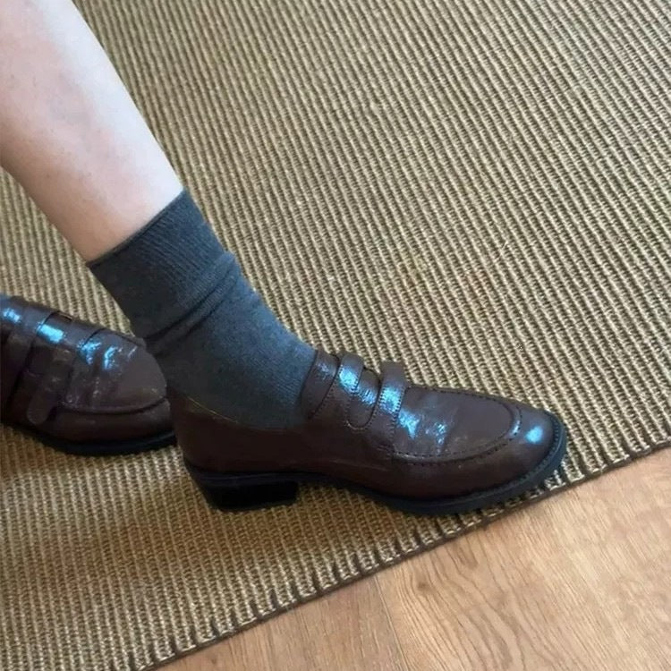 Leather Velcro Loafers