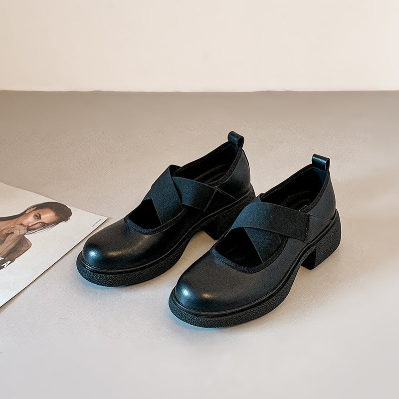 Cross-Strap Platform Mary Janes
