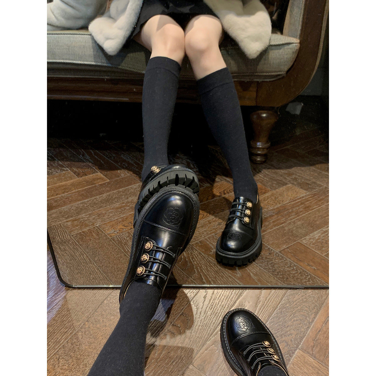 Embroidered Platform Loafers