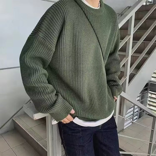 Korean Retro Casual Round Neck Sweater