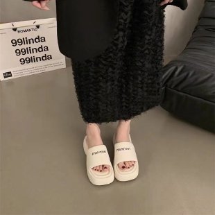 Black Sequin Platform Slides