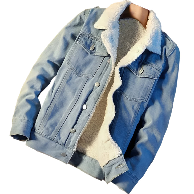 Men's Sherpa-Lined Denim Jacket