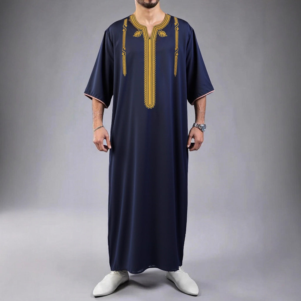 Moroccan-Style Men’s Embroidered Thobe