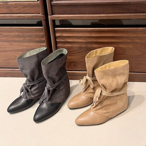 Pointed-Toe Strap Boots