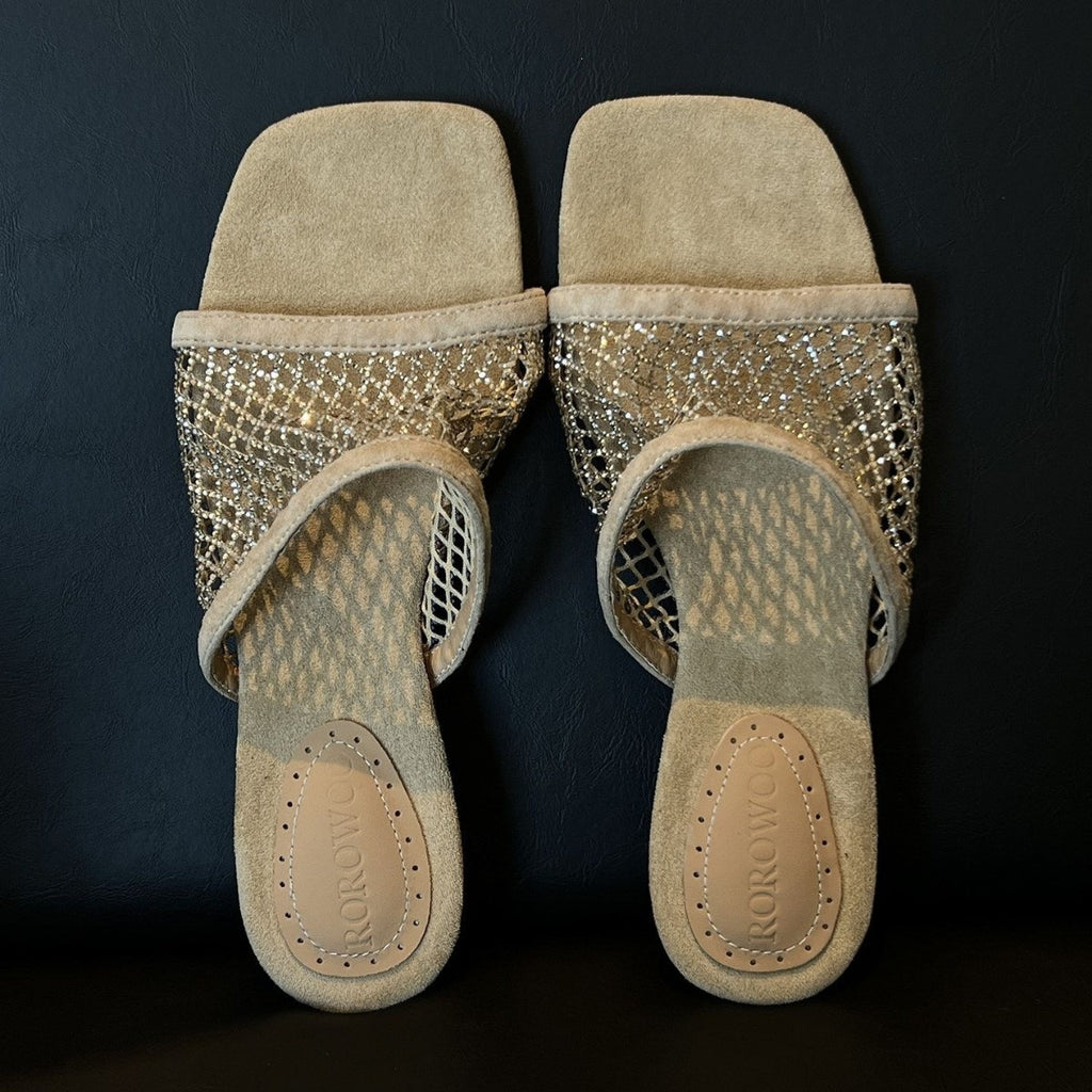 Rhinestone Mesh Sandals