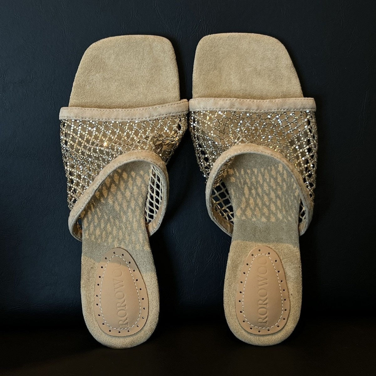 Rhinestone Mesh Sandals