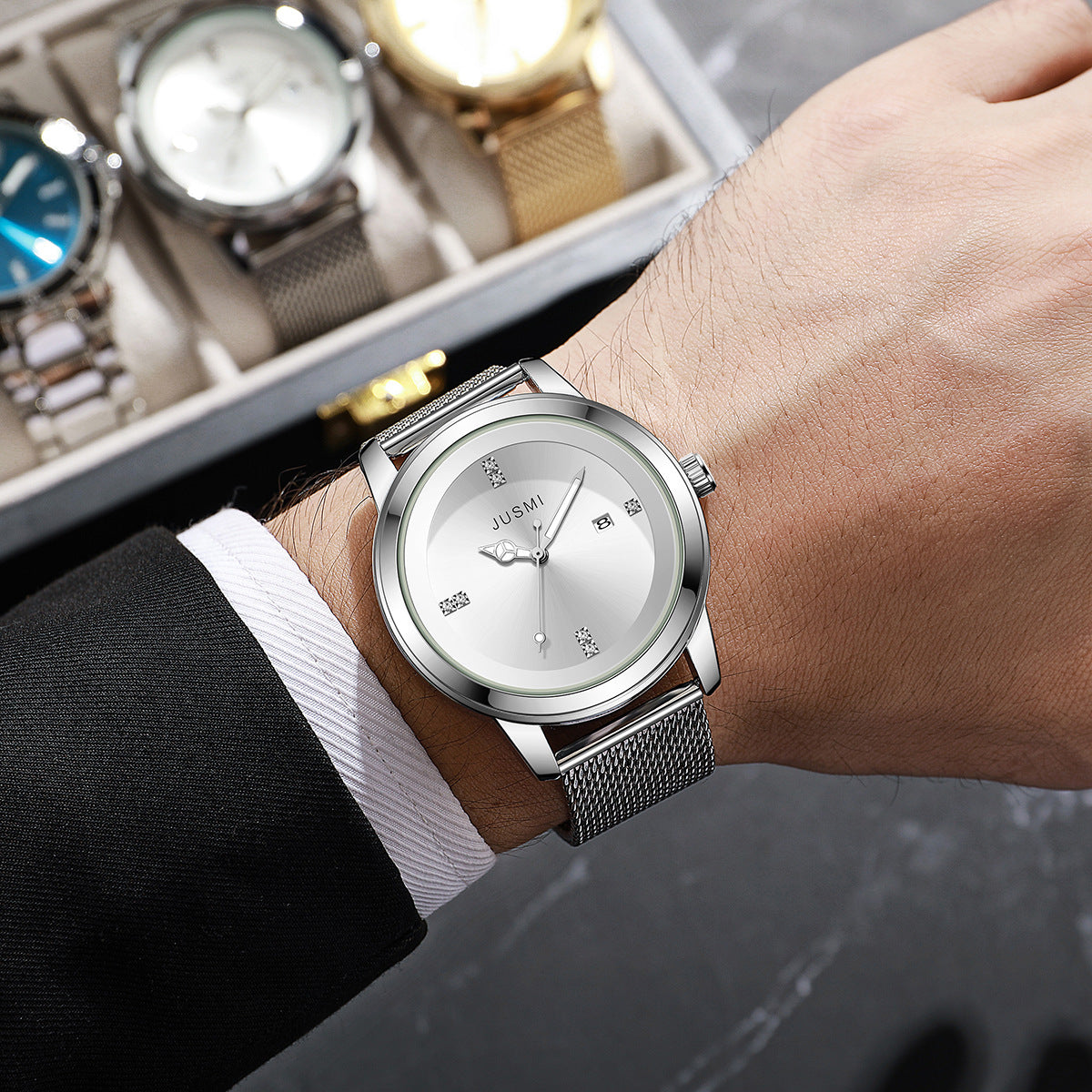 Men's Fashion Mesh Belt Watch