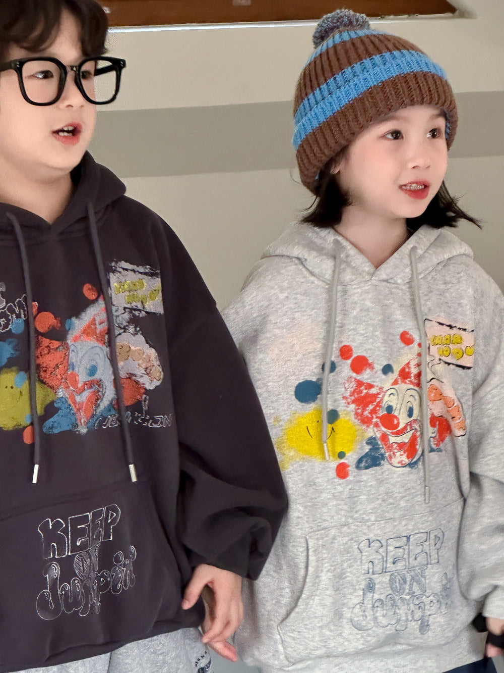 Kids' Fleece-Lined Letter Hoodie