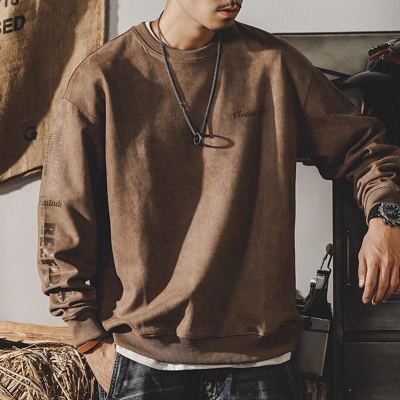 Retro Premium Suede Sweatshirt