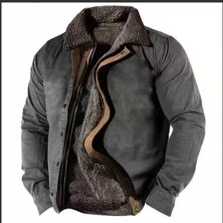 Sherpa-Lined Canvas Utility Jacket