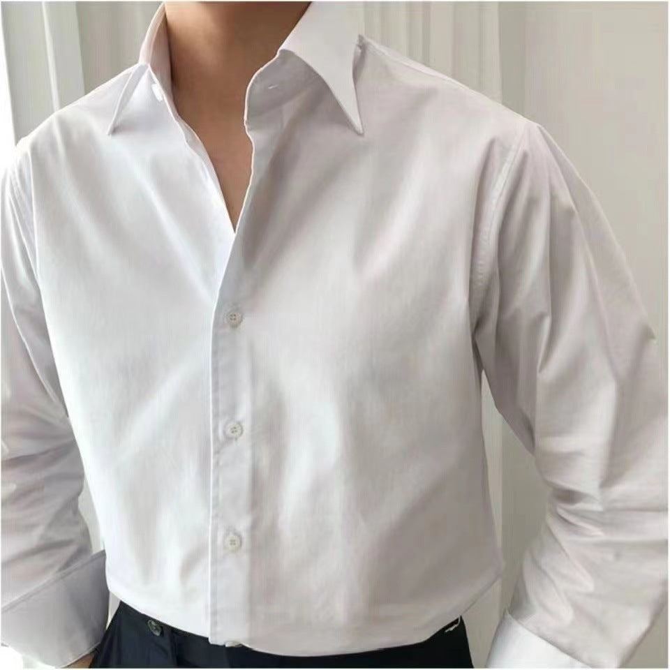 Modern Point-Collar Wrinkle-Resistant Dress Shirt