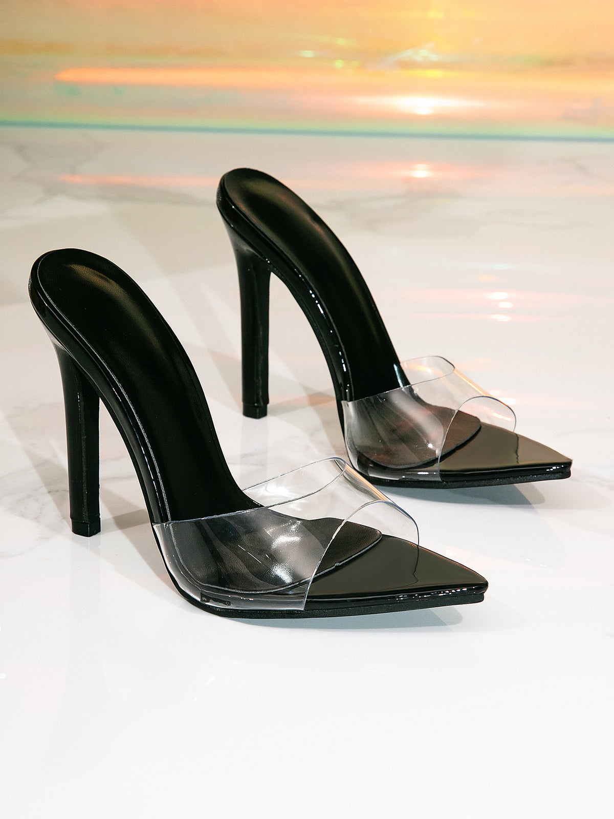 Crystal Wineglass-Heel Sandals