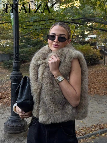Women's Faux Fur Lapel Vest