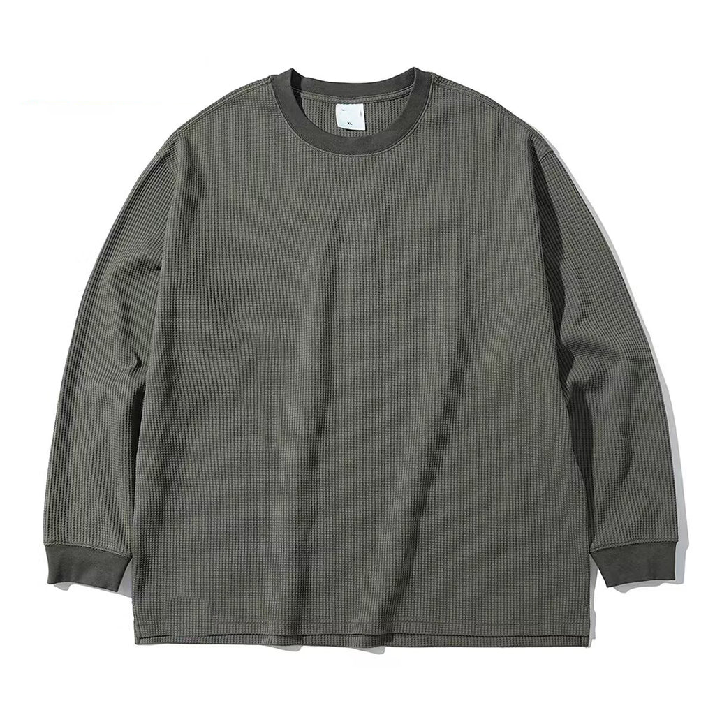 Waffle Knit Long-Sleeve Top