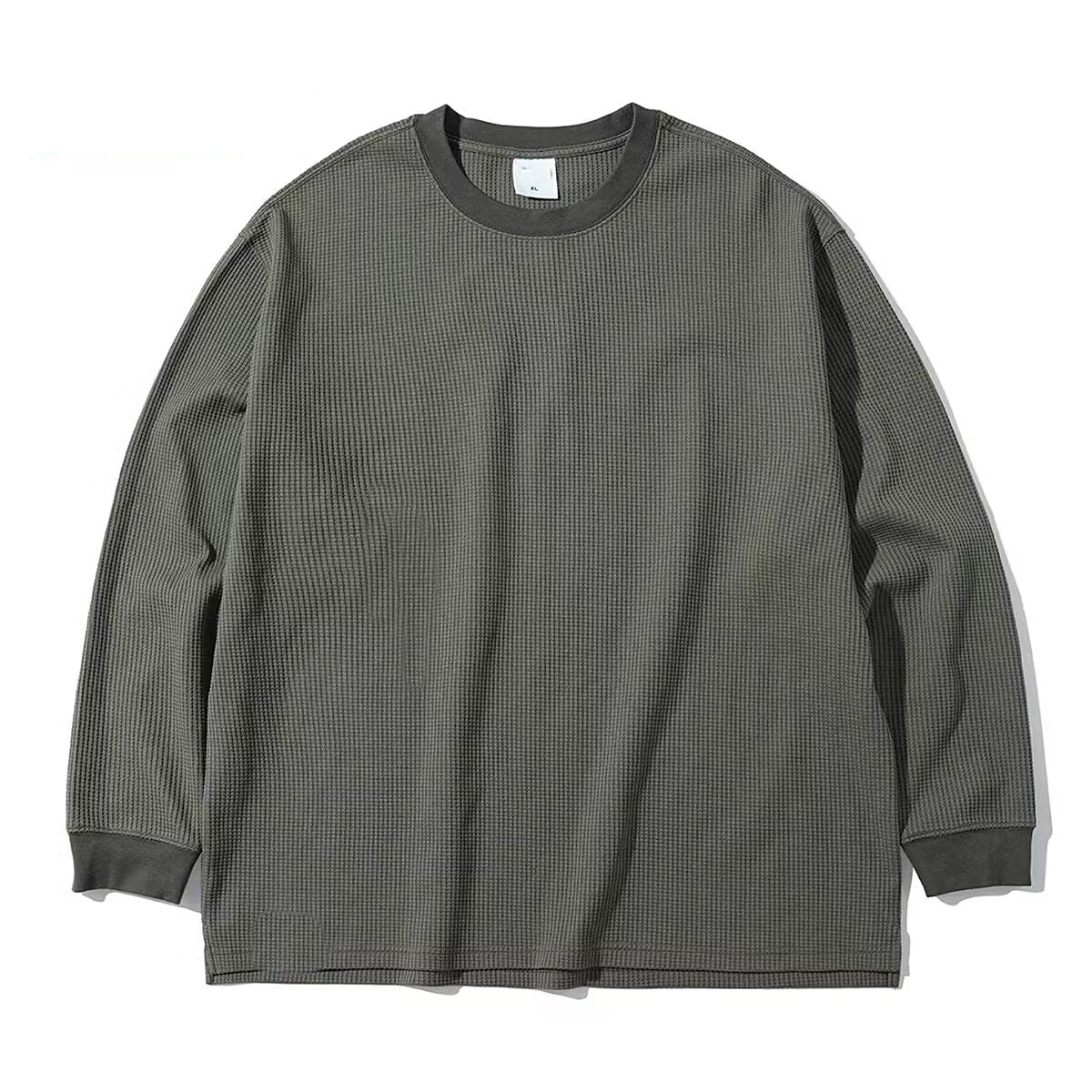 Waffle Knit Long-Sleeve Top