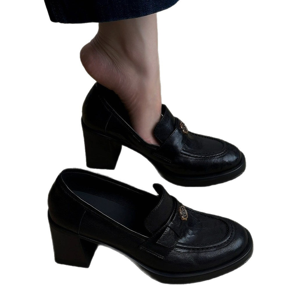 Emblem Heeled Loafers