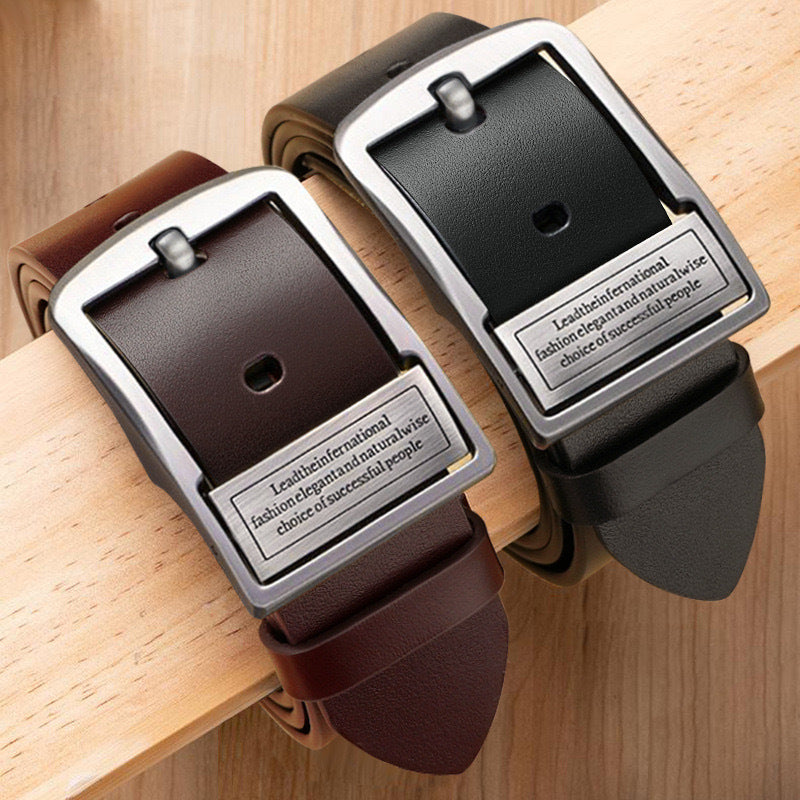 Men's Leather Pin-Buckle Belt