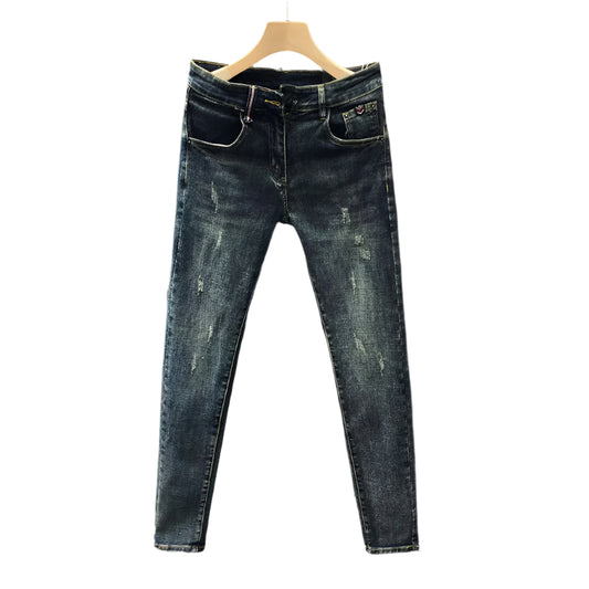 Slim-Fit Stretch Denim Trousers