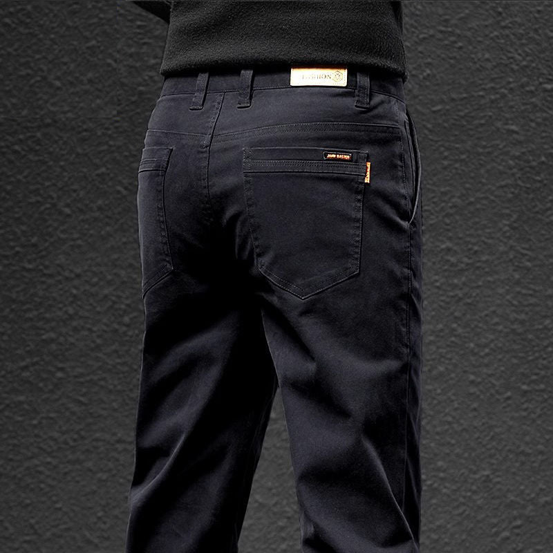 Premium Cotton Straight-Leg Trousers