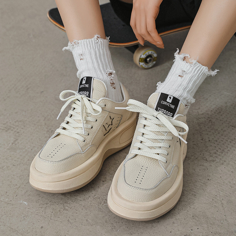 Star Embossed Retro Sneakers