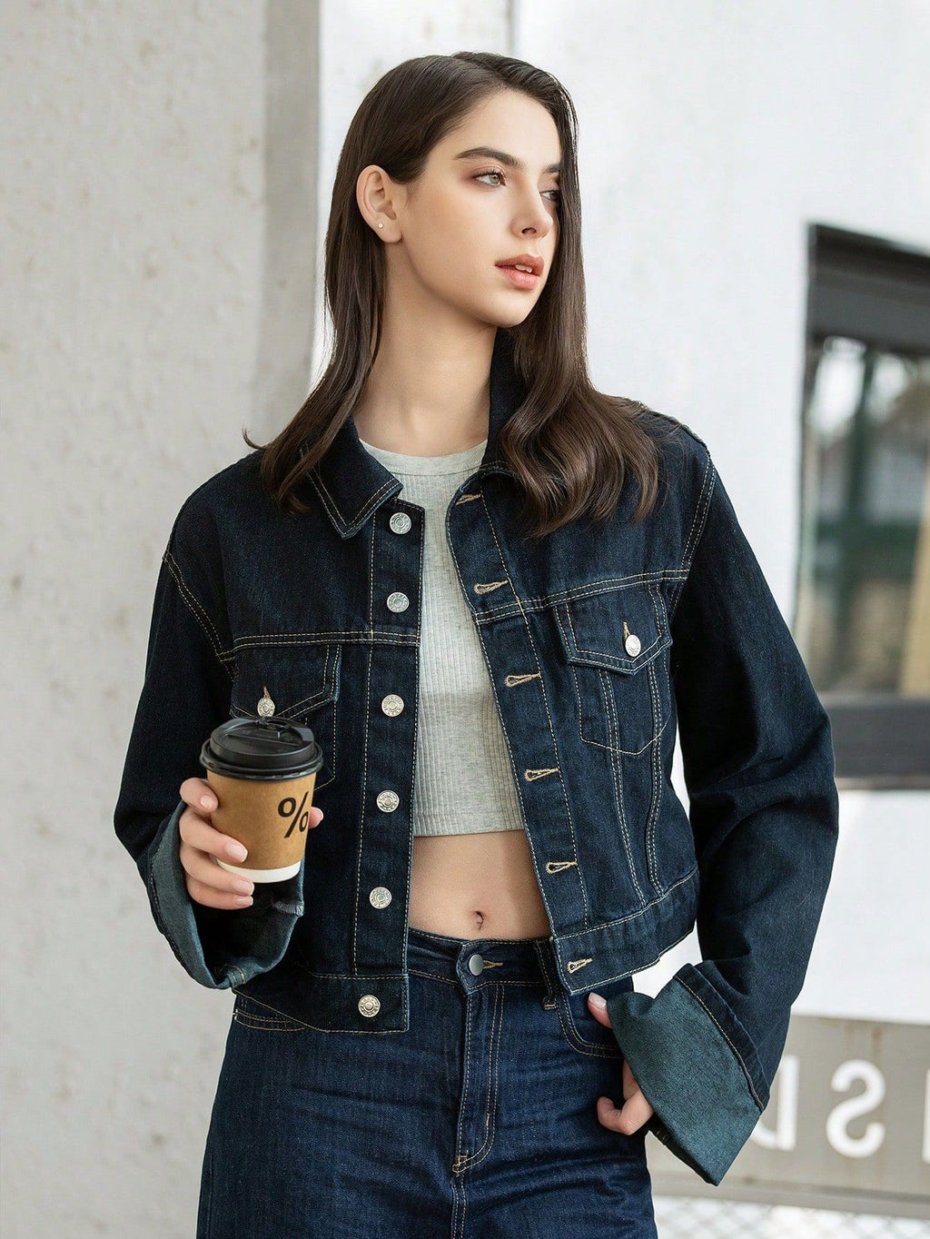 Women's Rolled-Cuff Denim Jacket