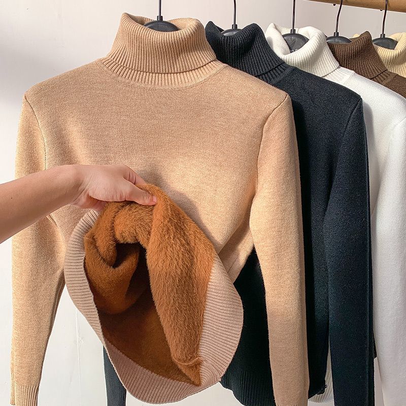 Plush-Lined Turtleneck Sweater.