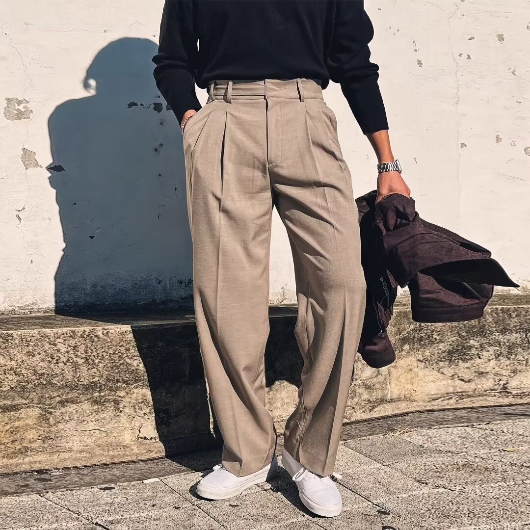 Men's Wide-Leg Drape Trousers