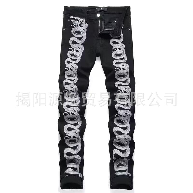 AMIRI Distressed Embroidered Jeans
