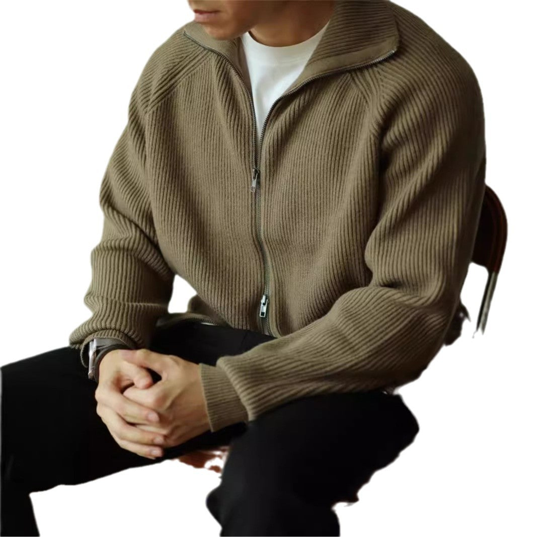 Double-Zip Knitted Cardigan