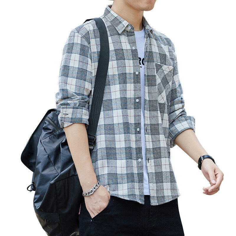 Men's Long-Sleeve Plaid Shirt