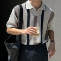 Vintage-Style Mesh Knit Polo