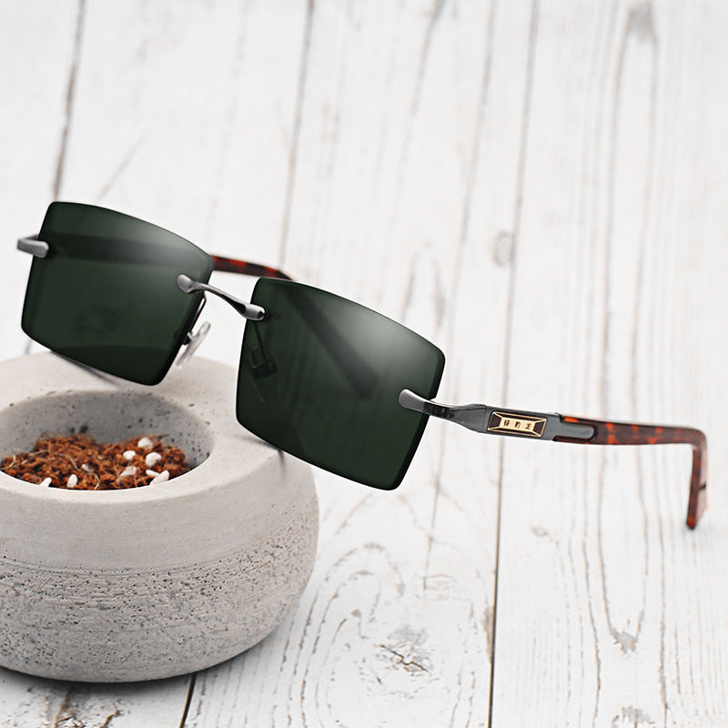 Rimless Rectangular Sunglasses