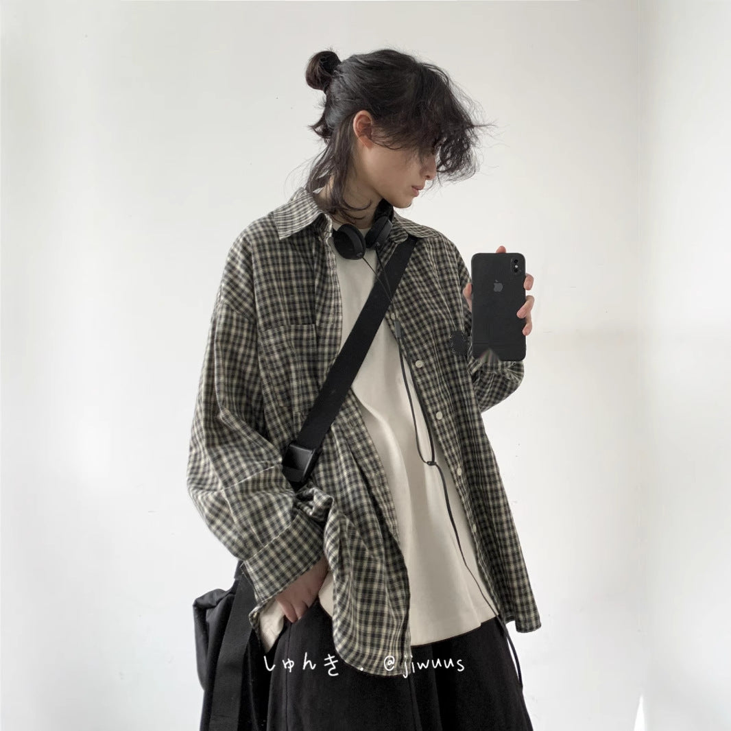 Vintage Plaid Shirt Jacket