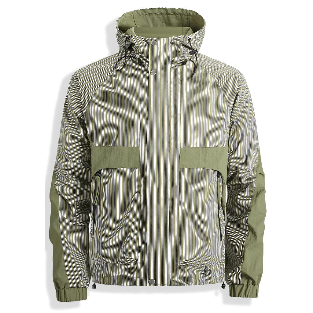 Technical Stripe Hooded Shell