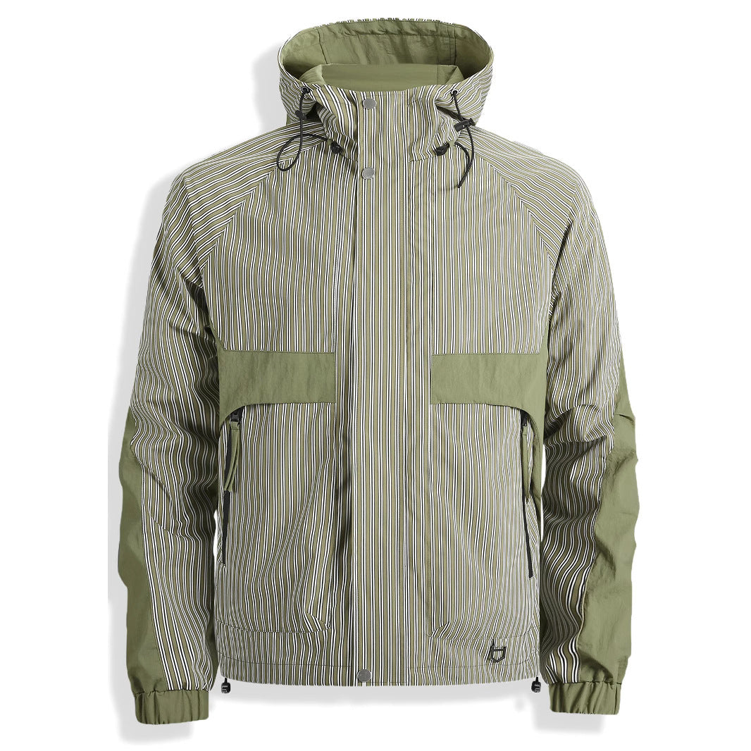 Technical Stripe Hooded Shell
