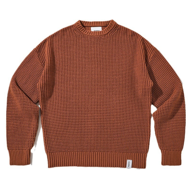 Men's Waffle Knit Pullover Sweater