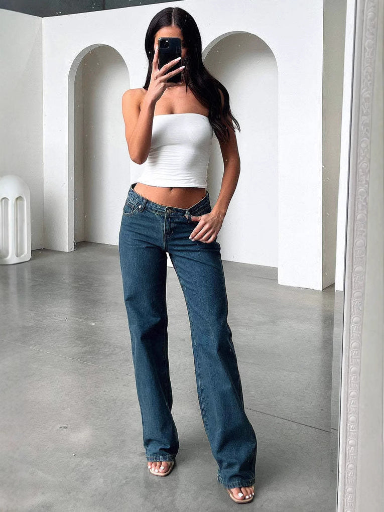 Low-Rise Straight-Leg Jeans