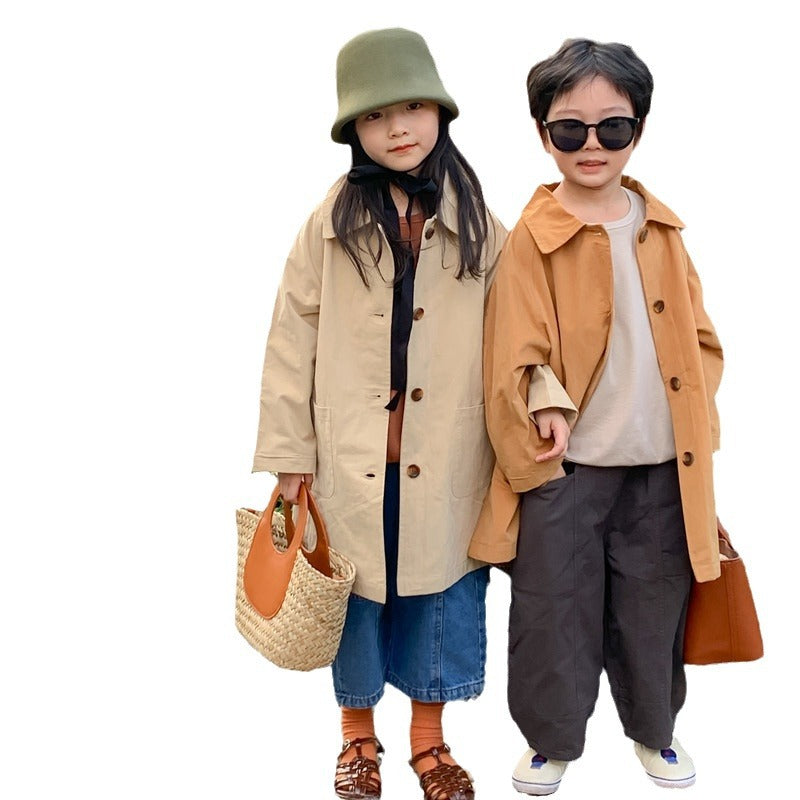 Kids' Cinched-Waist Trench Coat