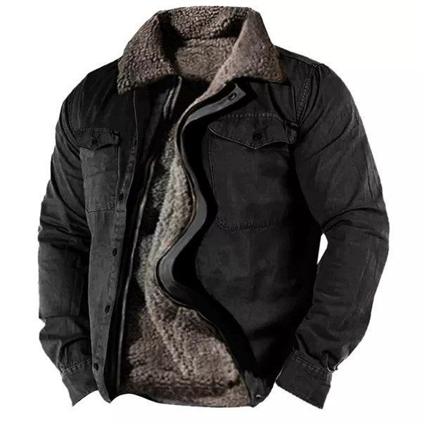 Sherpa-Lined Canvas Utility Jacket