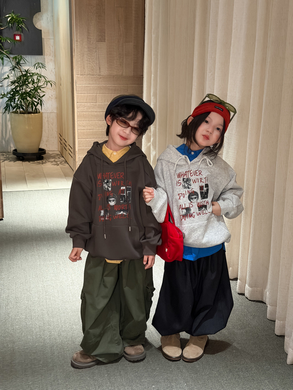 Kids' Casual Letter Hoodie